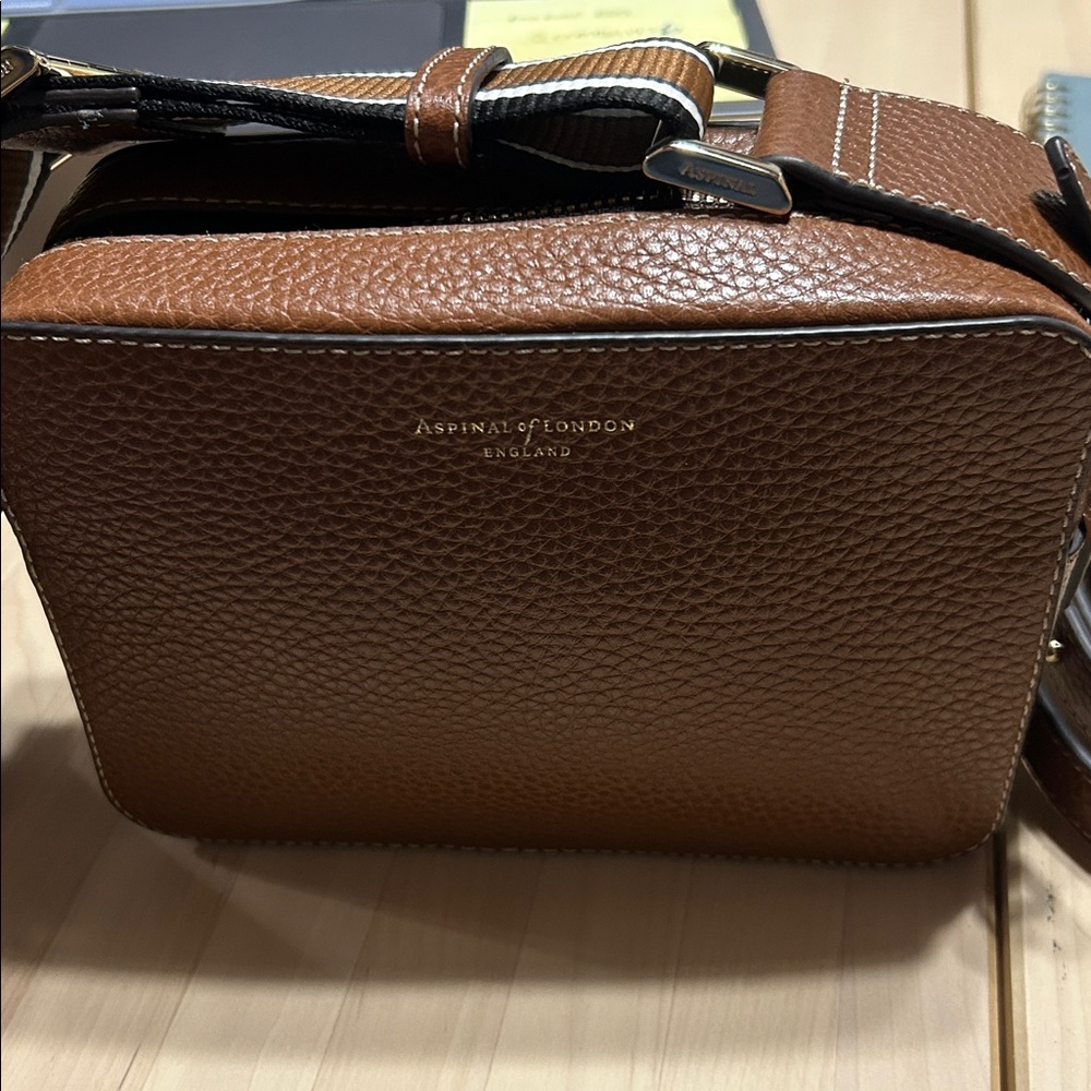 Aspinal of London walnut camera-style bag